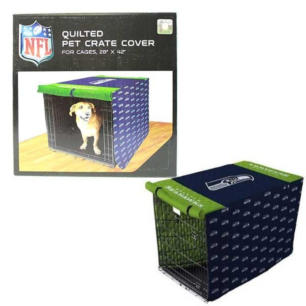 NFL Seattle Seahawks  Pet Crate Cover Dogs Cats Quilted 30” X 48”  Travel New